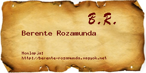 Berente Rozamunda névjegykártya